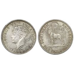 Southern Rhodesia, 2 shillings, 1944, NGC MS 62.