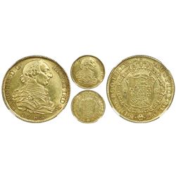 Madrid, Spain, bust gold 8 escudos, Charles III, 1783JD, NGC MS 63, finest known in NGC census.