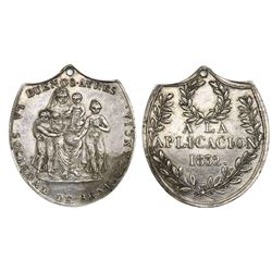 Buenos Aires, Argentina, silver medal, 1852, Premio a La Aplicacion (prize), Sociedad de Beneficenci