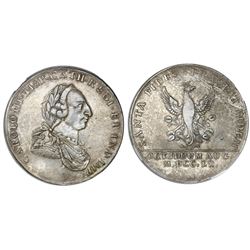 Bogota, Colombia, 8R-sized proclamation medal, Charles III, 1760, very rare, NGC AU details / cleane