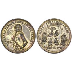 Great Britain, copper-alloy Admiral Vernon medal, 1739, Porto Bello, Vernon alone, ex-Adams.