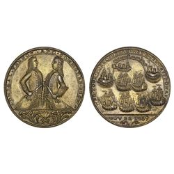 Great Britain, copper-alloy Admiral Vernon medal, 1739, Porto Bello, Vernon and Brown, ex-Adams.
