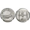 Image 1 : Roman Empire, AR denarius, Marc Antony (d. 30 BC), Legion III, 32-31 BC, NGC AU, strike 4/5, surface