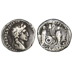 Roman Empire, AR denarius, Augustus, 27 BC-AD 14, Lugdunum (Lyon) mint.