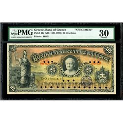 Athens, Greece, Bank of Greece, 25 drachmai specimen, no date (1897-1900), PMG VF 30, rare, only kno