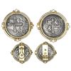 Image 1 : Pair of Mexico City, Mexico, cob 1R, Philip II, assayers not visible, mounted in 18K earrings with d