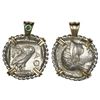 Image 1 : Attica, Athens, AR tetradrachm, 454-404 BC, mounted owl-side out in twisted-wire silver bezel with 1