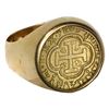 Image 1 : Segovia, Spain, milled gold 1 escudo, 1608, mounted cross-side out in 18K men's ring, size 11.
