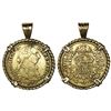 Image 1 : Madrid, Spain, bust gold 1 escudo, Charles III, 1787DV, mounted in twisted-wire 18K gold bezel.