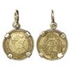 Image 1 : Madrid, Spain, bust gold 1/2 escudo, Charles III, 1786DV, mounted in twisted-wire 18K gold bezel wit