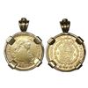 Image 1 : Madrid, Spain, bust gold 2 escudos, Charles IV, 1789MF, mounted in 14K gold bezel with sapphire at t