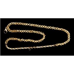 Gold "olive blossom" chain, 19.5 grams, 10-1/4" long, ex-1715 Fleet, with 18K clasp and connector at