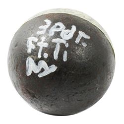 Revolutionary War-period iron cannonball "three pounder" from Ft. Ticonderoga, New York.