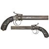 Image 1 : Over-under double-barrel percussion pistol, .34 caliber, 1800s.