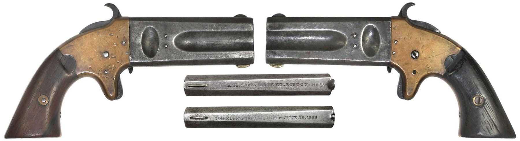 American Arms Co. over-under two-barrel derringer pistol, .32 and .22 ...