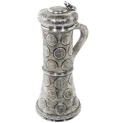 Large silver tankard (probably 1800s) made from 43 Spanish milled silver 8R and 2R (some replicas) d