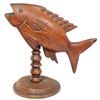 Image 1 : Circa-1930s carved miro wood fish from Pitcairn Island, made by Gifford Christian, great grandson of