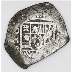 Mexico City, Mexico, cob 4 reales, Philip V, assayer R (1729-30).