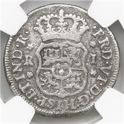 Mexico City, Mexico, pillar 1 real, Ferdinand VI, 1751M, NGC genuine / El Cazador.