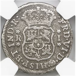 Mexico City, Mexico, pillar 1 real, Ferdinand VI, 1753M, NGC genuine / El Cazador.