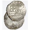 Image 1 : Lot of two Potosi, Bolivia, cob 4 reales, Philip II, assayer B (3rd period).