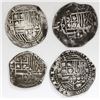 Image 1 : Lot of four Potosi, Bolivia, cob 2 reales, Philip II and III, assayers B, R and T.