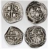 Image 2 : Lot of four Potosi, Bolivia, cob 2 reales, Philip II and III, assayers B, R and T.