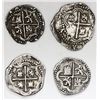 Image 2 : Lot of four Potosi, Bolivia, cob 1R, Philip II, assayers B (various periods) and R (Ramos).