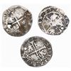 Image 2 : Lot of three Potosi, Bolivia, cob 1/2R, Philip II, assayer B (1st, 2nd and 3rd periods).