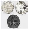 Image 2 : Lot of three Seville, Spain, cob 4 reales: 1591H, 1623, 1626?.