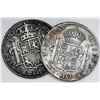 Image 2 : Lot of two Potosi, Bolivia, bust 8 reales: Charles III 1780PR; Ferdinand VII 1808PJ.