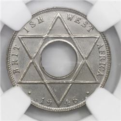 British West Africa (struck at the King's Norton mint, England), copper-nickel 1/10 penny, 1946-KN,