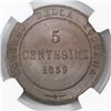 Image 2 : Tuscany (Italian States), bronze 5 centesimi, 1859, NGC MS 64 Brown.