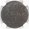 Image 1 : Oaxaca (Morelos/SUD), Mexico, copper 8 reales, 1812, ornate fields, NGC VF 35 BN.