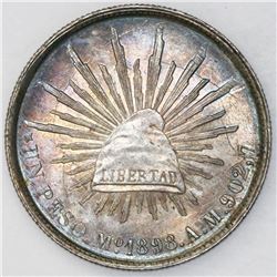 Mexico City, Mexico, 1 peso, 1898AM, original strike, PCGS UNC details / cleaned.