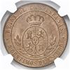 Image 2 : Segovia, Spain, bronze 5 centimos, 1868-OM, NGC MS 64 RB, finest known in NGC census.