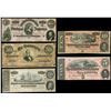 Image 1 : Lot of five Confederate States notes of Fed. 17, 1864: $100, series H, plate D-D, serial 4210; $50, 