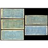 Image 2 : Lot of five Confederate States notes of Fed. 17, 1864: $100, series H, plate D-D, serial 4210; $50, 