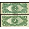 Image 2 : Lot of two USA, legal tender, $2, series of 1917, Speelman-White: serials D3148490A, D80983043A.