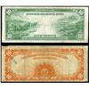 Image 2 : Lot of two USA $10: gold certificate, series of 1907, Teehee-Burke, serial E32582743; Federal Reserv