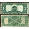 Image 2 : Lot of two USA $1: silver certificate, series of 1899, Elliott-White, serial E76714175A; legal tende