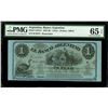 Image 1 : Rosario, Argentina, Banco Argentino, 1 peso remainder, 1-5-1867, series M, serial 9016, PMG Gem UNC