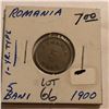 Image 1 : 1900 Romania 5 Bani Coin Nice