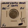Image 1 : 1961 British Borneo 5 Cents in Brilliant Uncirculated Grade