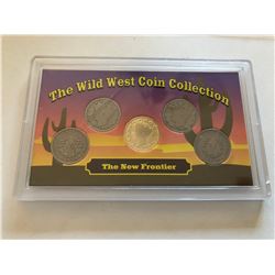 Wild West 5 Liberty Nickel Coin Collection in Hard Display Case KB