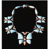 Image 1 : Navajo Opal & Turquoise Inlaid Butterfly Necklace