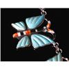 Image 4 : Navajo Opal & Turquoise Inlaid Butterfly Necklace