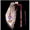 Image 1 : Osage Beaded Pipe & Bag - Chief Lookout 19th-20th