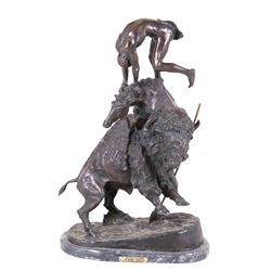 HUGE Buffalo Horse Bronze by Frederick Remington