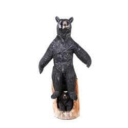 Large Montana Chainsaw Carved Black Bear Statue